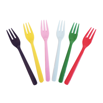Melamine Cake Forks in Asst. 'Favorite' Colors - Bundle of 6 pcs. - Rice By Rice