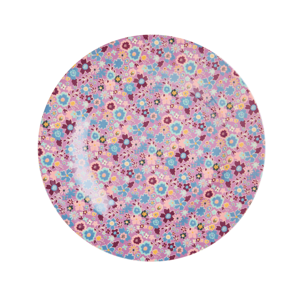 Melamine Lunch Plate | Lavender Fall Floral Print - Rice By Rice