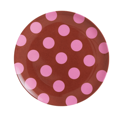 Melamine Lunch Plate | Soft Pink Dots Print - Rice By Rice