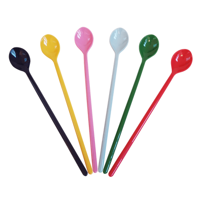 Melamine Latte Spoons in Assorted 'Favorite' Colors - Bundle of 6 - Rice By Rice