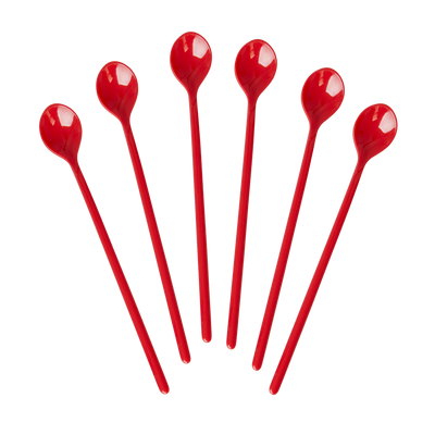 Melamine Latte Spoons in Candy Red Color - Bundle of 6 - Rice By Rice