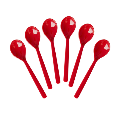 Melamine Teaspoons in Candy Red - Bundle of 6 - Rice By Rice