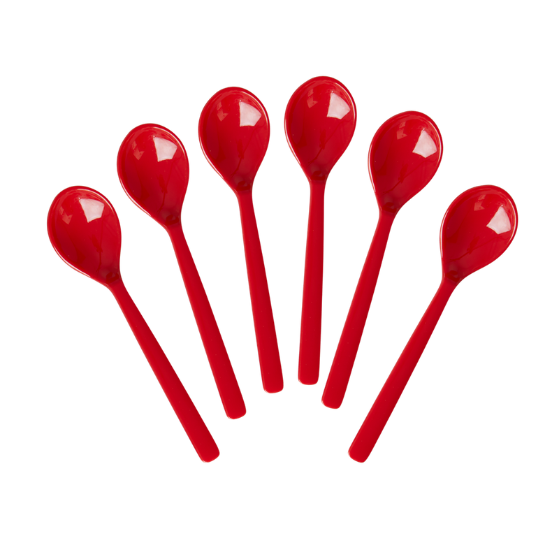 Melamine Teaspoons in Candy Red - Bundle of 6 - Rice By Rice
