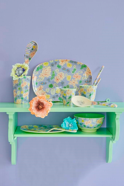Melamine Medium Bowl | Flower Painting Print - Rice By Rice