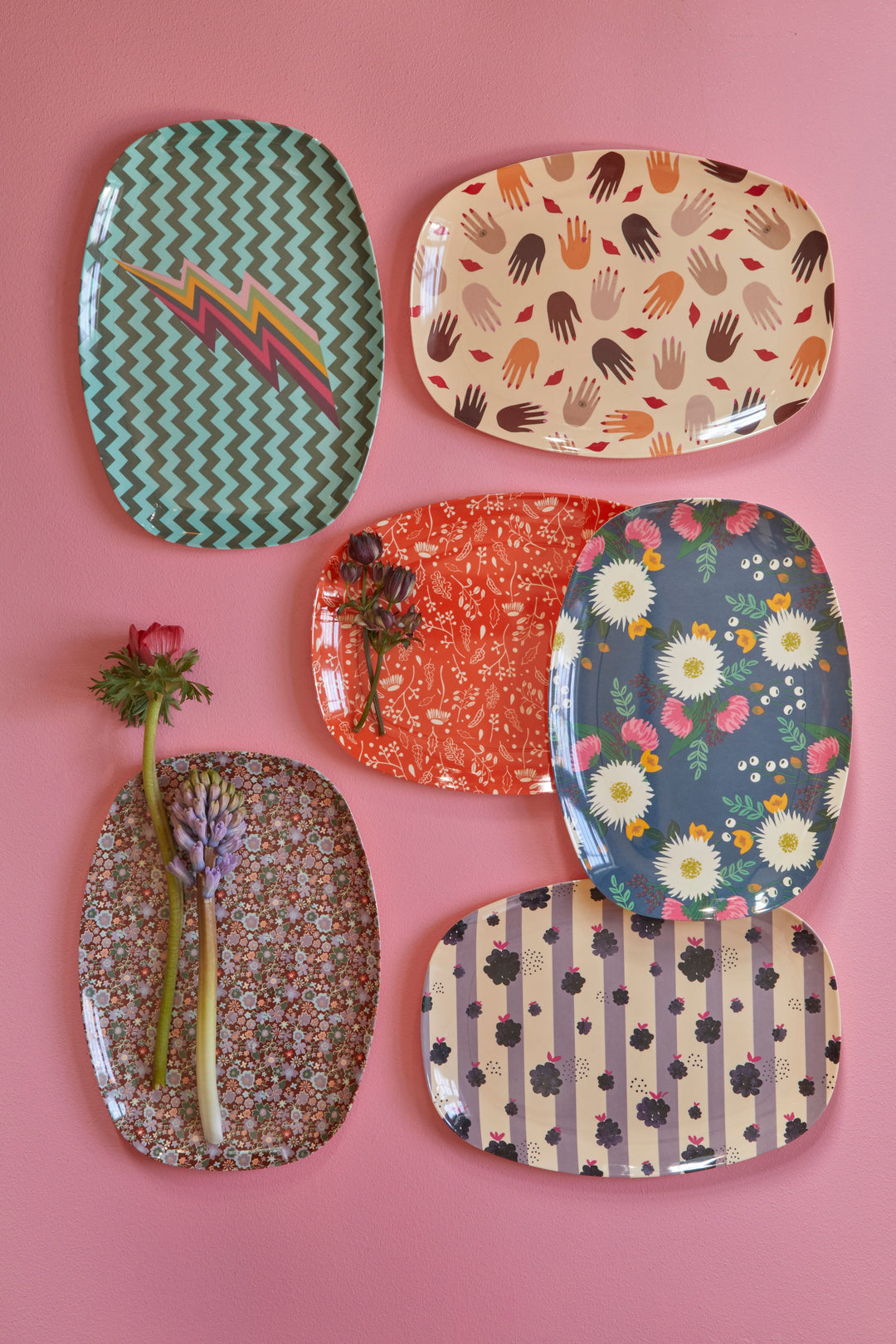 Melamine Rectangular Plate | Hands and Kisses Print - Rice By Rice