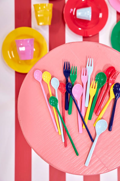 Melamine Latte Spoons in Assorted 'Favorite' Colors - Bundle of 6 - Rice By Rice