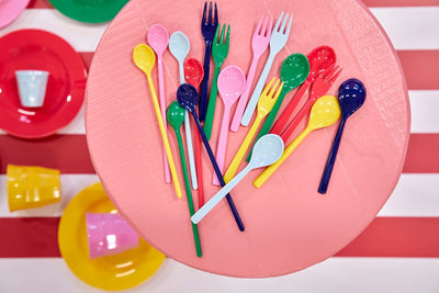 Melamine Latte Spoons in Assorted 'Favorite' Colors - Bundle of 6 - Rice By Rice