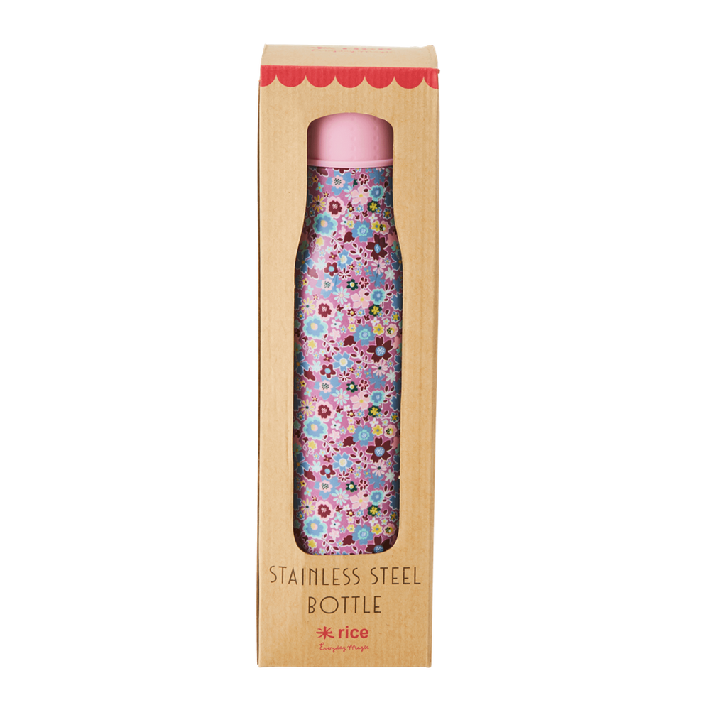 Stainless Steel Thermo Bottle | Lavender Floral Print - Rice By Rice