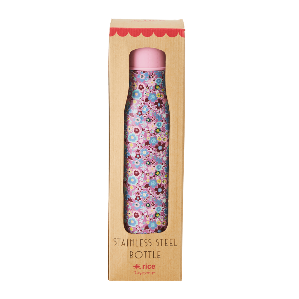 Stainless Steel Thermo Bottle | Lavender Floral Print - Rice By Rice