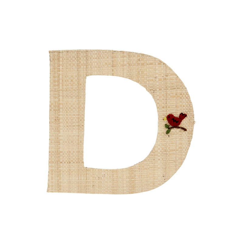 One Raffia Letter Sticker | Girl - D - Rice By Rice