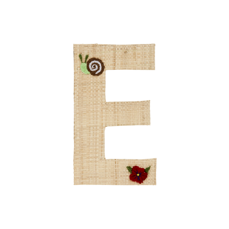One Raffia Letter Sticker | Girl - E - Rice By Rice