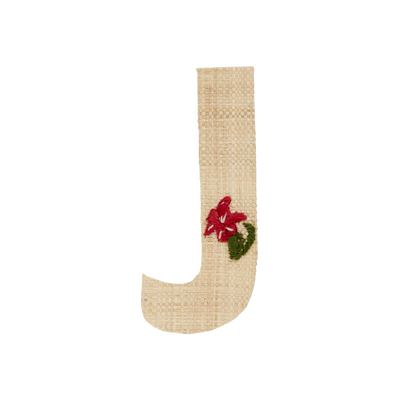 One Raffia Letter Sticker | Girl - J - Rice By Rice