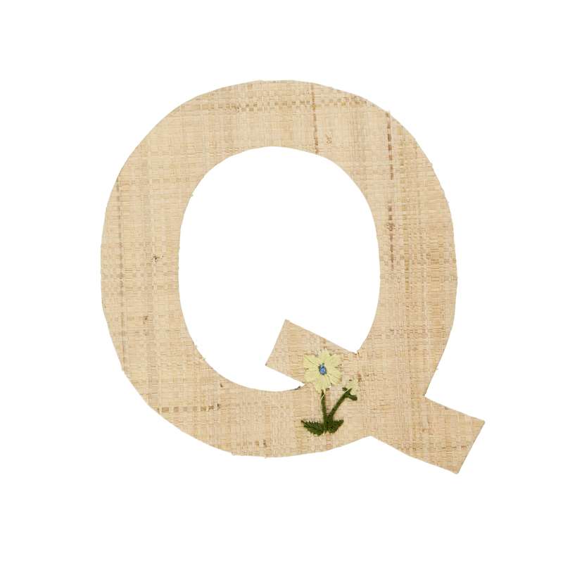 One Raffia Letter Sticker | Girl - Q - Rice By Rice
