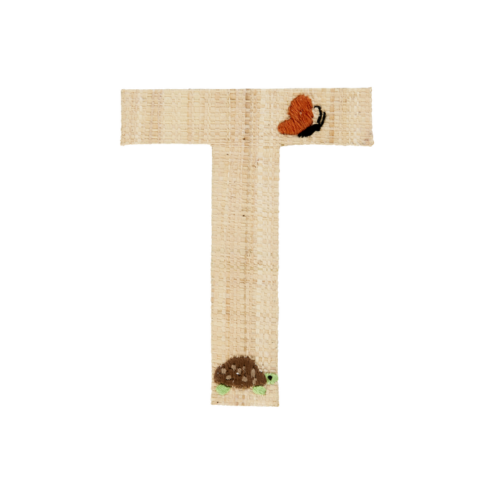 One Raffia Letter Sticker | Girl - T - Rice By Rice