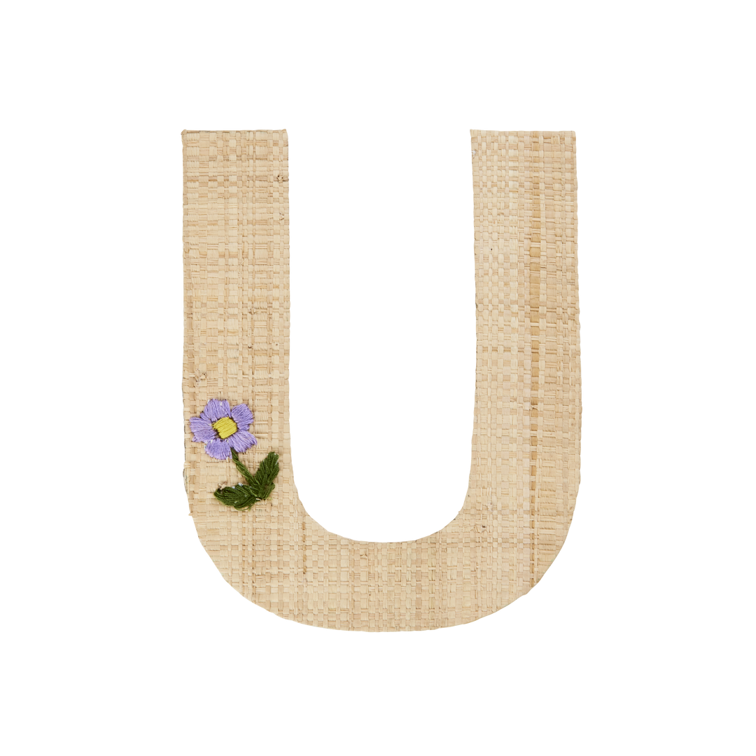 One Raffia Letter Sticker | Girl - U - Rice By Rice