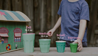 Melamine Cups in Assorted 'Follow The Call of The Disco Ball' Colors - Medium - 6 pcs. in Gift Box - Rice By Rice